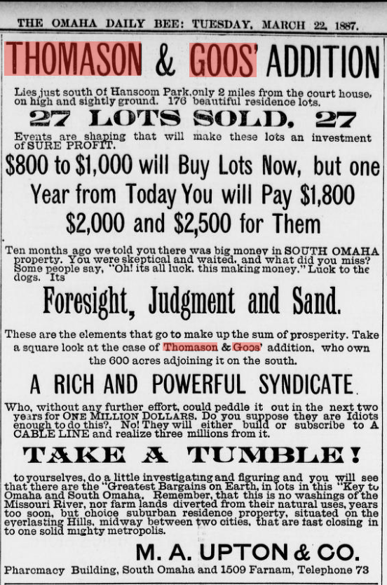 1887 land ad